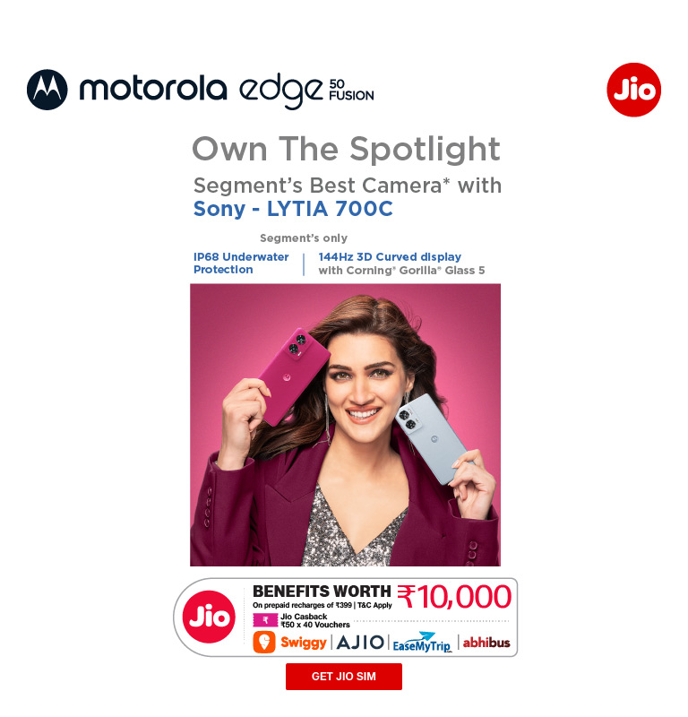 Jio Motorola Edge 50 Fusion Offer